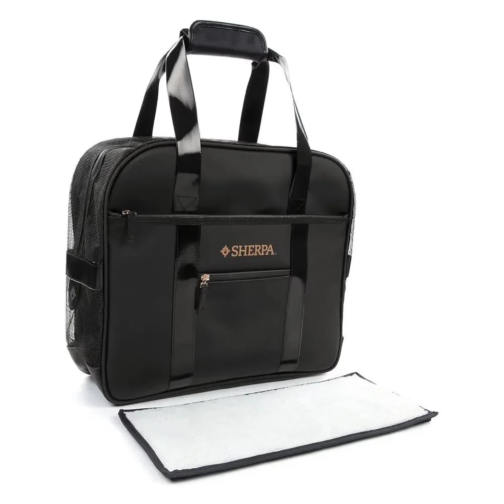 Sherpa Tote Around Town Pet Carrier Small Black Stay Clean Travel Tote Bag